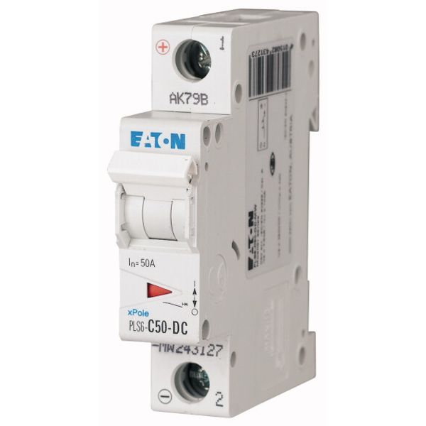 Miniature circuit breaker (MCB), 50 A, 1p, characteristic: C, DC image 1