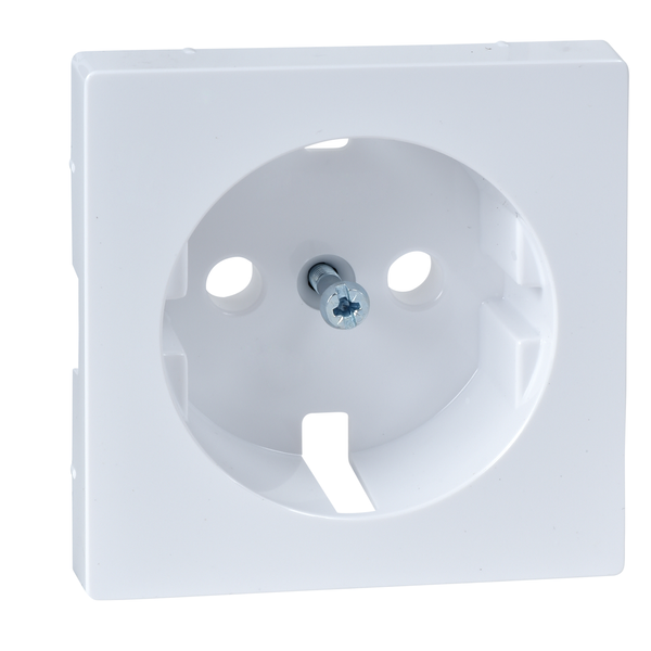 Central plate for SCHUKO socket-outlet insert, active white, glossy, System M image 4