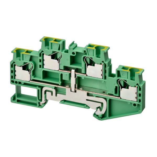 Ground multi-tier DIN rail terminal block with push-in plus connection image 1
