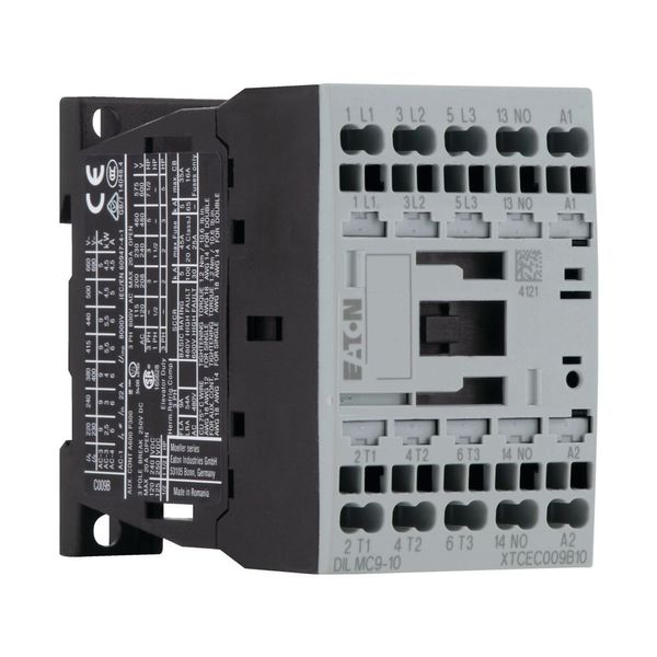 Contactor, 3 pole, 380 V 400 V 4 kW, 1 N/O, 24 V DC, DC operation, Spring-loaded terminals image 9