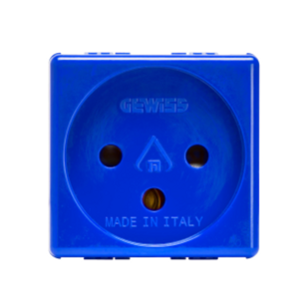 ISRAELI STANDARD SOCKET-OUTLET 250V ac - FOR SPECIAL REQUIREMENTS - 2P+E 16A - 2 MODULES - BLUE - SYSTEM image 1