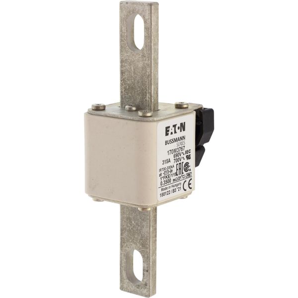 Fuse-link, high speed, 315 A, AC 690 V, compact size 1, 45 x 59 x 148 mm, aR, IEC, UL, single indicator image 17