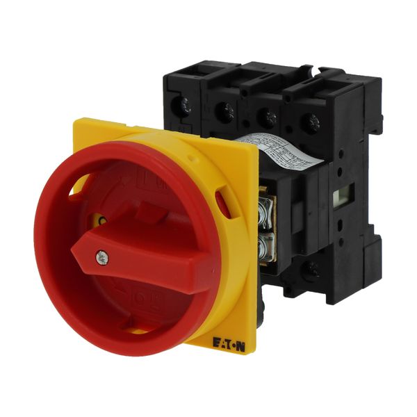 Main switch, P1, 40 A, rear mounting, 3 pole + N, Emergency switching off function, With red rotary handle and yellow locking ring, Lockable in the 0 image 5