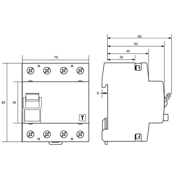 Residual current circuit breaker 40A, 4-p, 30mA, type F,G,V image 7