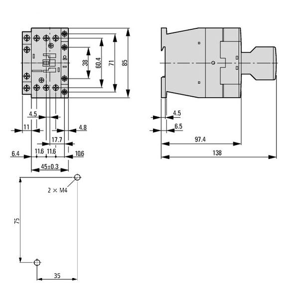 Contactor 11kW/400V/25A, 1 NO, coil 24VDC image 3