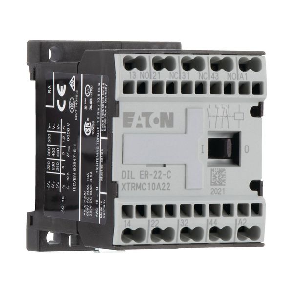 Contactor relay, 415 V 50 Hz, 480 V 60 Hz, N/O = Normally open: 2 N/O, N/C = Normally closed: 2 NC, Spring-loaded terminals, AC operation image 13