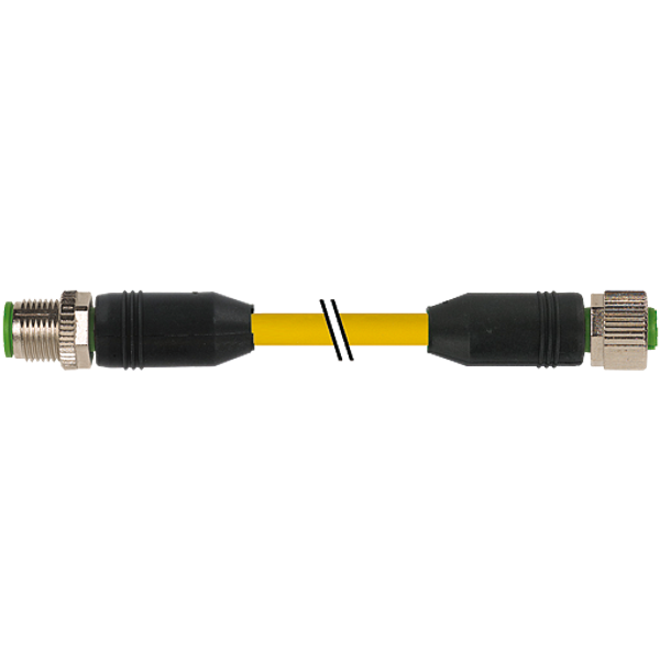 M12 male 0° / M12 female 0° A-cod. TPE 5x18AWG ye . ITC/PLTC 0.6m image 1