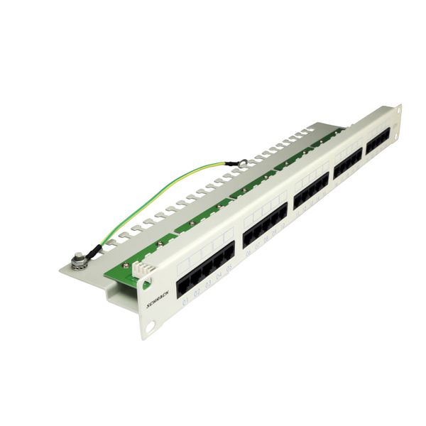 Patchpanel 25xRJ45 unshielded, ISDN, 19", 1U, RAL7035 image 2