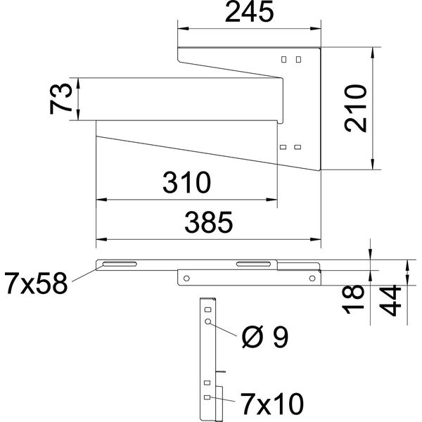 WDB L 300 A2 Wall and ceiling bracket lightweight version B300mm image 2