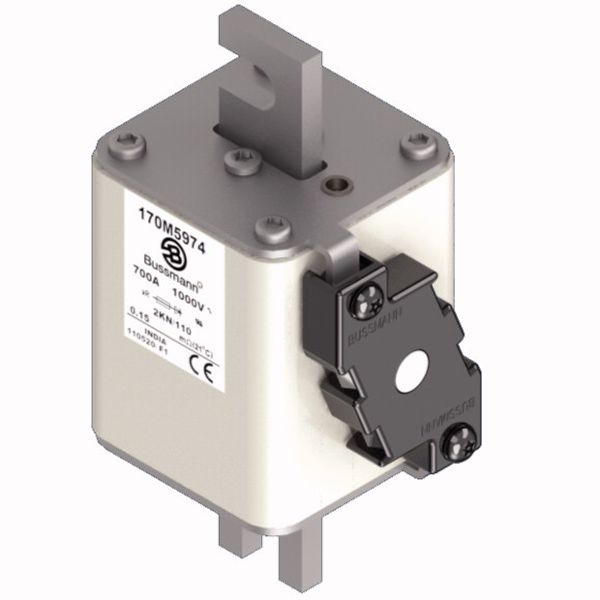 Fuse-link, high speed, 800 A, AC 1000 V, DIN 2, 59 x 77 x 138 mm, aR, DIN, IEC, single indicator image 2