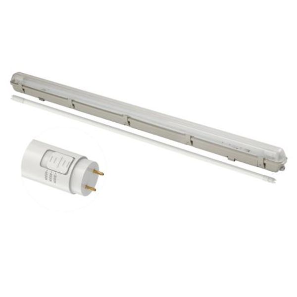 LED TL Luminaire with Tube - 1x18W 120cm 2600lm CCT IP65 image 1