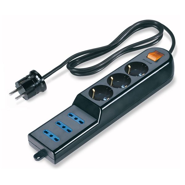 3-OUTLET SOCKET DUAL-USE SCHUKO image 1
