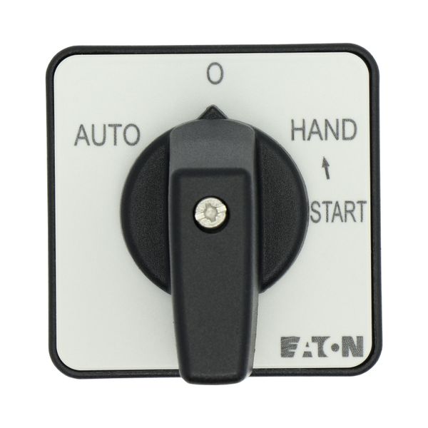 Changeover switches, T0, 20 A, flush mounting, 2 contact unit(s), Contacts: 4, With spring-return from START, 45 °, momentary/maintained, AUTO-0-HAND image 30