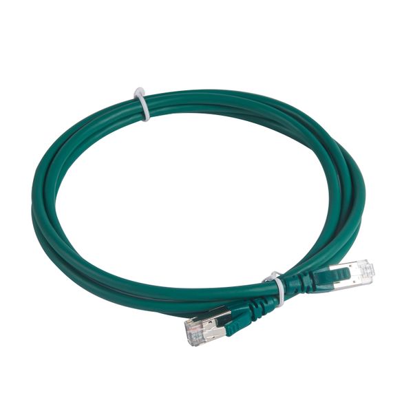 Patch cord RJ45 category 6A S/FTP shielded LSZH green 2 meters image 2