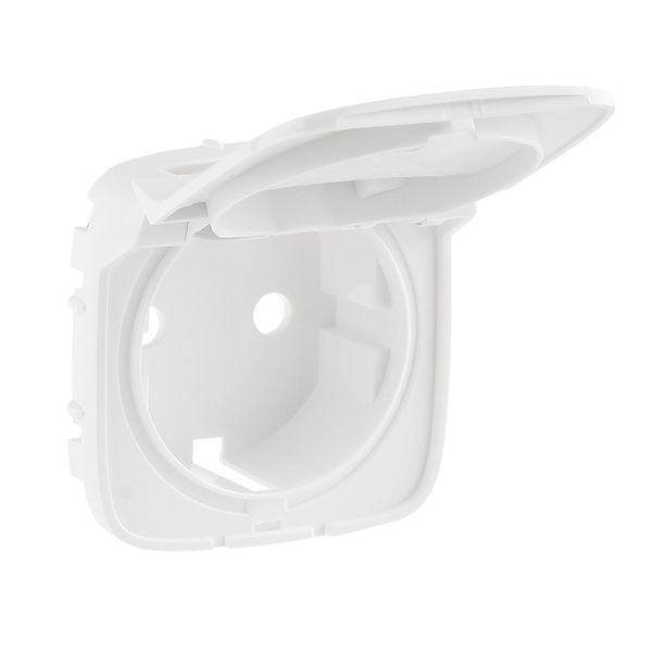 Cover plate Valena Allure - 2P+E socket - with flap - German standard - white image 1