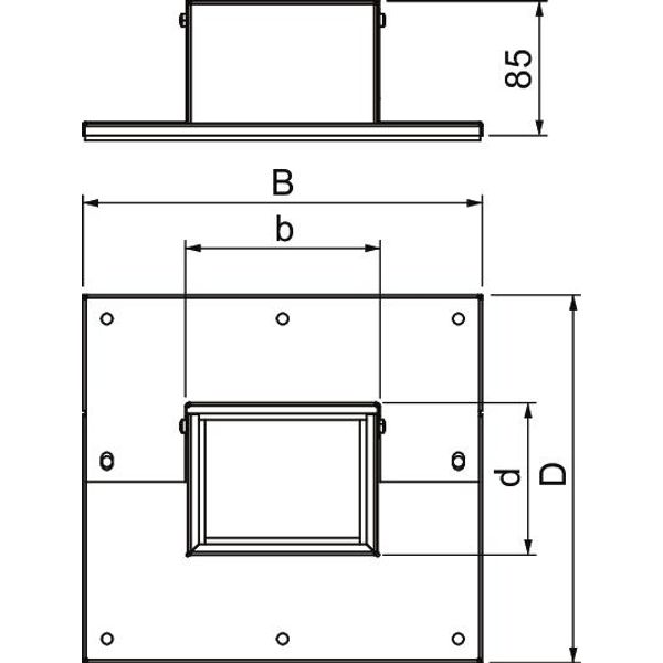 PLM WC 0810 FS Wall connection collar 3- and 4-sided 85x253x233 image 2