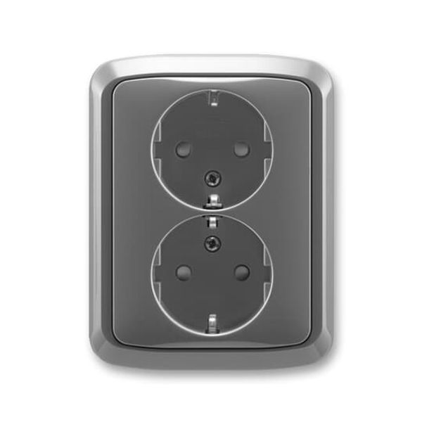 5512A-3459 S2 Double socket outlet with earthing contacts, shuttered image 1