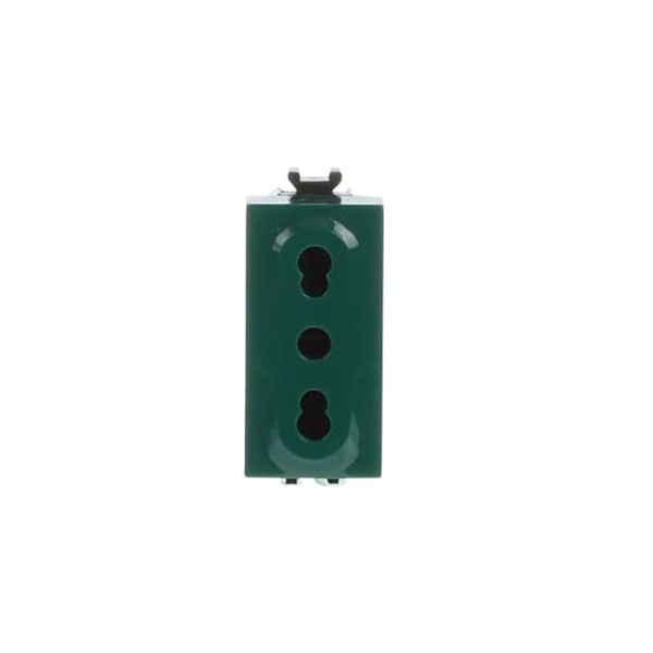 2P+E socket outlet, 10/16A - 250V~, P17/P11 type, GREEN Italian type Bipasso Green - Chiara image 1