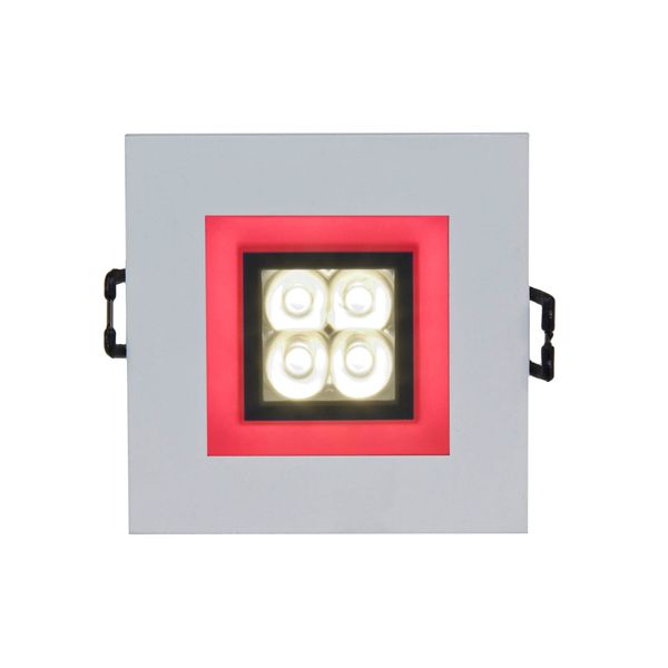 FIALE 4LED 4X1W 30deg 230V SQUARE CW LED SPOT RED FRAME image 3