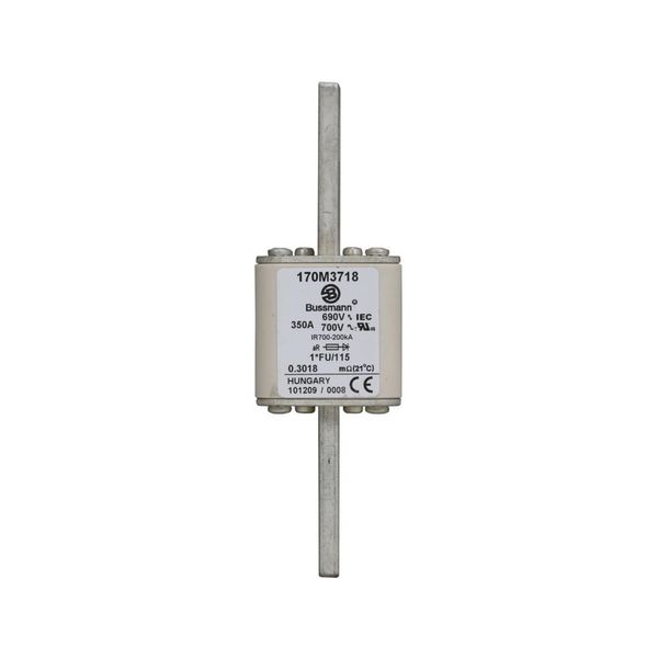 Fuse-link, high speed, 350 A, AC 690 V, compact size 1, 45 x 45 x 148 mm, aR, IEC, UL image 8