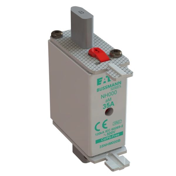 Fuse-link, low voltage, 35 A, AC 500 V, NH000, aM, IEC, dual indicator image 3