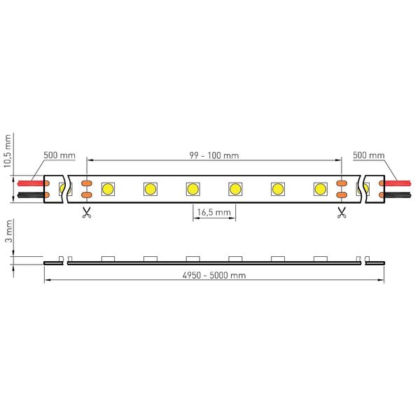 FS 72, HW, Ra=90+, 17,5W/m, 1350lm/m, 24VDC, IP44, l=5m image 4