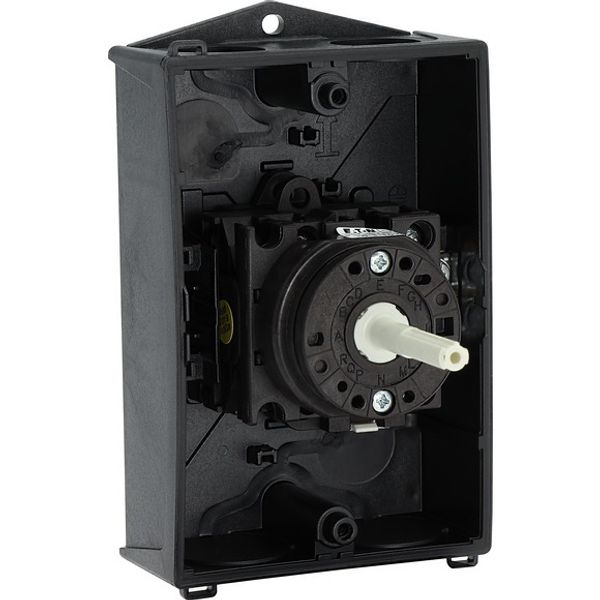 Main switch, T0, 20 A, surface mounting, 1 contact unit(s), 2 pole, STOP function, With black rotary handle and locking ring, Lockable in the 0 (Off) image 12