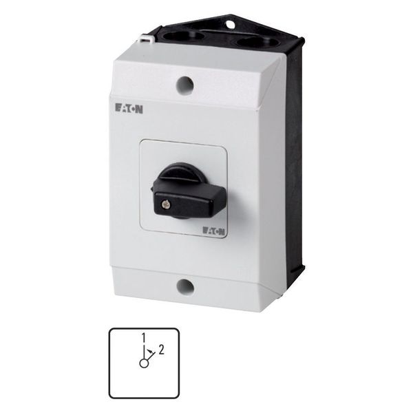 Changeover switches, T0, 20 A, surface mounting, 1 contact unit(s), Contacts: 2, 45 °, momentary, Without 0 (Off) position, With spring-return to 1, 1 image 3