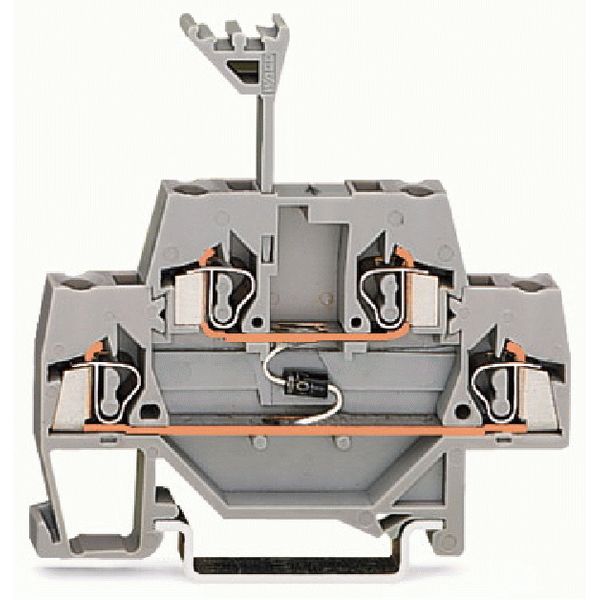 Component terminal block double-deck with diode 1N4007 gray image 1