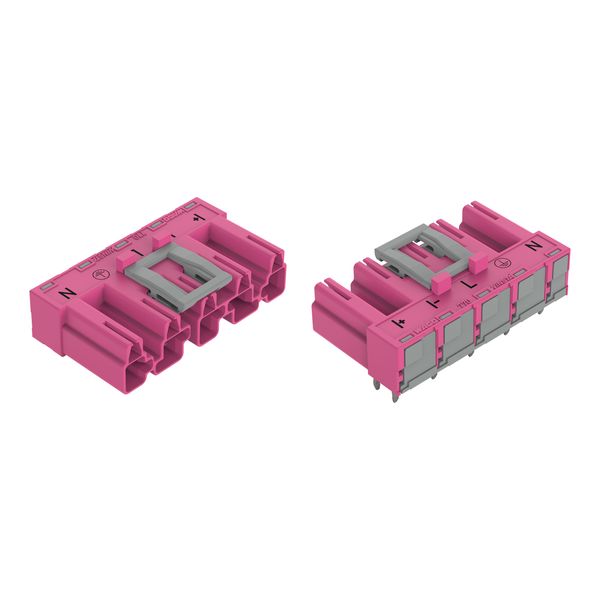 Plug for PCBs angled 5-pole pink image 1