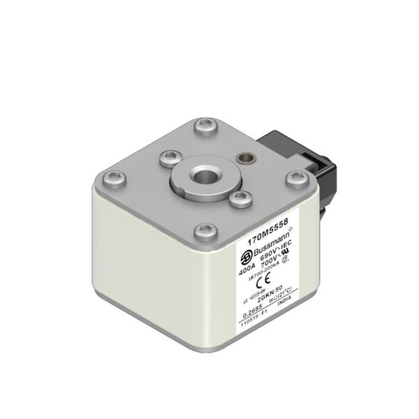 Fuse-link, high speed, 400 A, AC 690 V, size 2, 61 x 77 x 51 mm, aR, IEC, UL, type K indicator, flush end, 16 UNC image 20