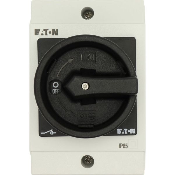Main switch, T0, 20 A, surface mounting, 2 contact unit(s), 3 pole, 1 N/O, STOP function, With black rotary handle and locking ring, Lockable in the 0 image 51