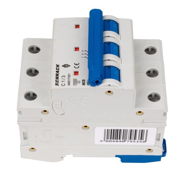 Miniature Circuit Breaker (MCB) AMPARO 10kA, C 1A, 3-pole image 2