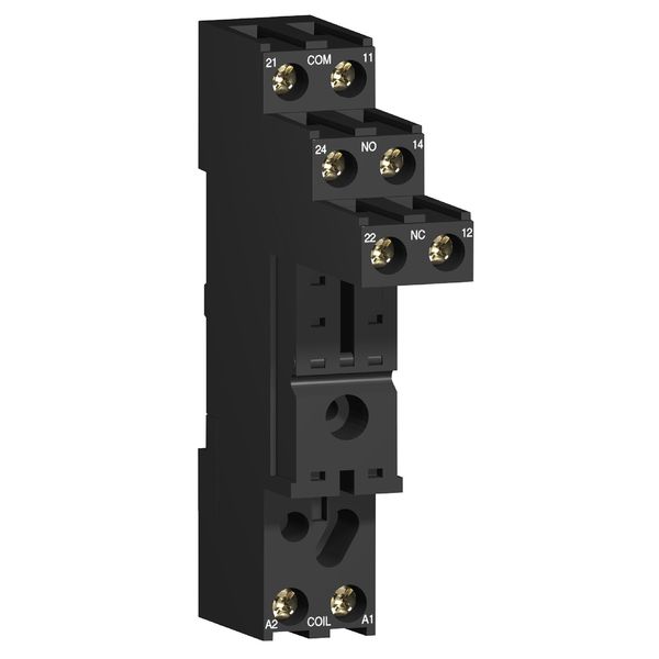 Harmony, Socket, for RSB1A/RSB2A relays, 10 A, screw connectors, separate contact image 1