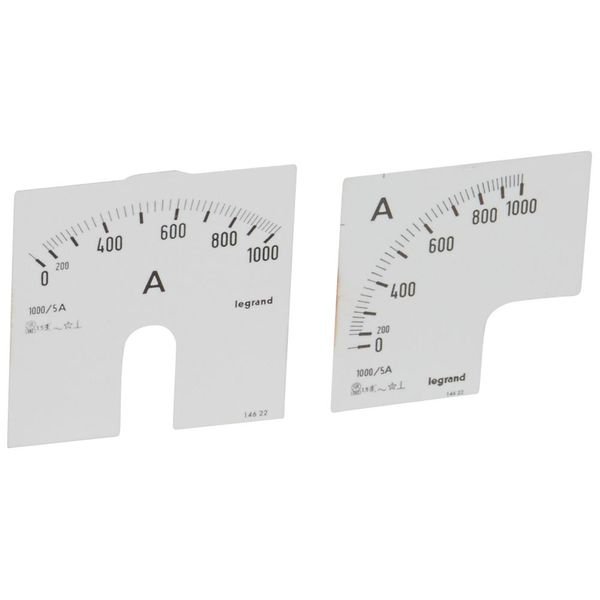 Measuring dial for ammeter - 0-1000 A - fixing on door image 2