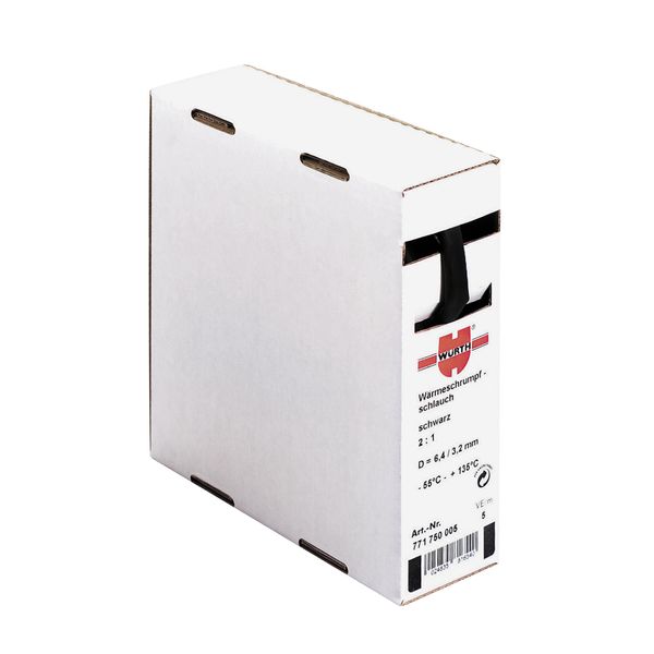 Heat-shrinkable tubing, thin-wall, box-black-(6.4/3.2mm) image 1