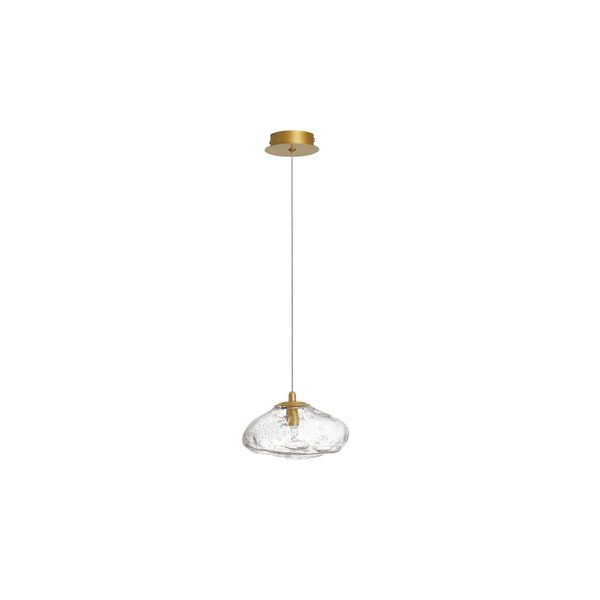 Brass Gold Metal  Blown Clear Glass   LED G9 1x5 Watt 230 Volt  IP20 Bulb Excluded   D: 20 H: 200 cm Adjustable Height image 1