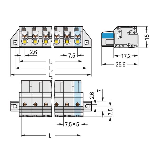 1-conductor female connector push-button Push-in CAGE CLAMP® light gra image 3