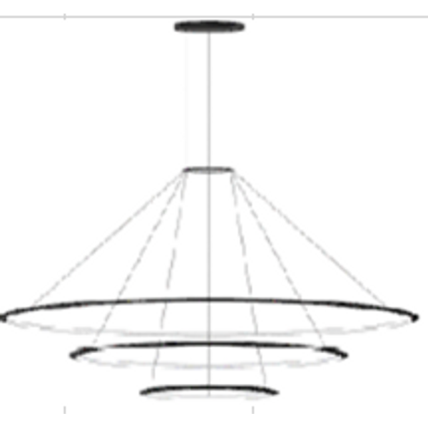 Pendant Circular Downward 3 Rings (ø1200 ø900 ø600) LED 140.8W 4942lm 2700K White image 1