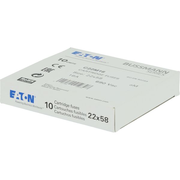 Fuse-link, LV, 16 A, AC 690 V, 22 x 58 mm, aM, IEC image 15