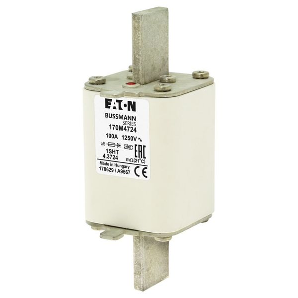 Fuse-link, high speed, 100 A, AC 1250 V, size 1, 53 x 63 x 135 mm, aR, IEC, single indicator image 11