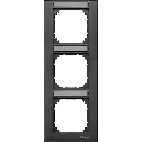 M-Plan frame, 3-gang for labelling, vertical installation, anthracite image 4