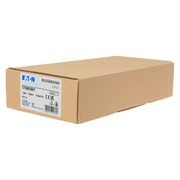 Fuse-link, high speed, 80 A, AC 1000 V, compact DIN 1, 43 x 61 x 138 mm, aR, DIN, IEC, single indicator image 10