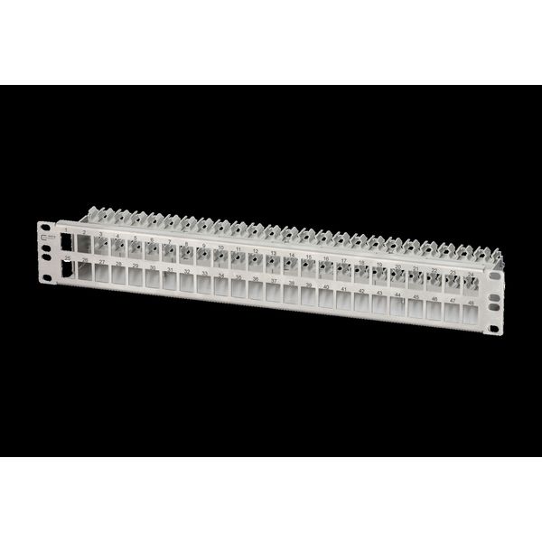 Keystone 19 inch module frame 1.5RU 48 port stainless steel unequipped image 2