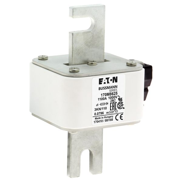 Fuse-link, high speed, 1100 A, AC 1000 V, DIN 3, 74 x 92 x 138 mm, aR, DIN, IEC, single indicator image 11