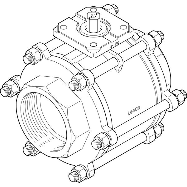 VZBA-4"-GG-63-T-22-F10-V4V4T Ball valve image 1