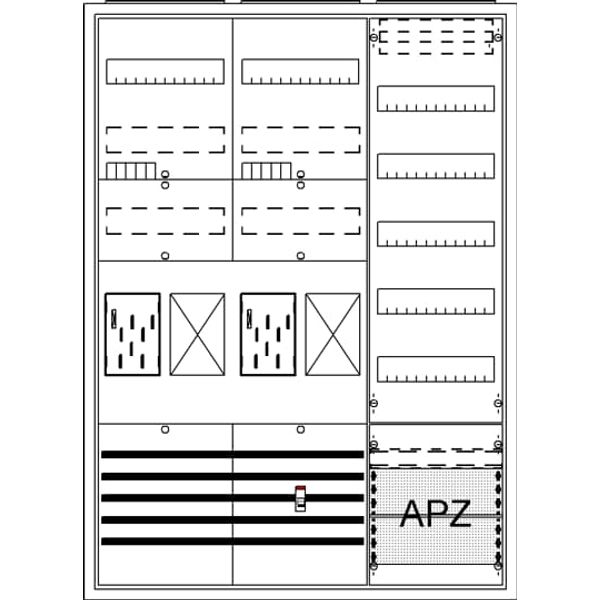 BA37BG Meter board, Field width: 3, Rows: 57, 1100 mm x 800 mm x 215 mm, Isolated (Class II), IP31 image 17