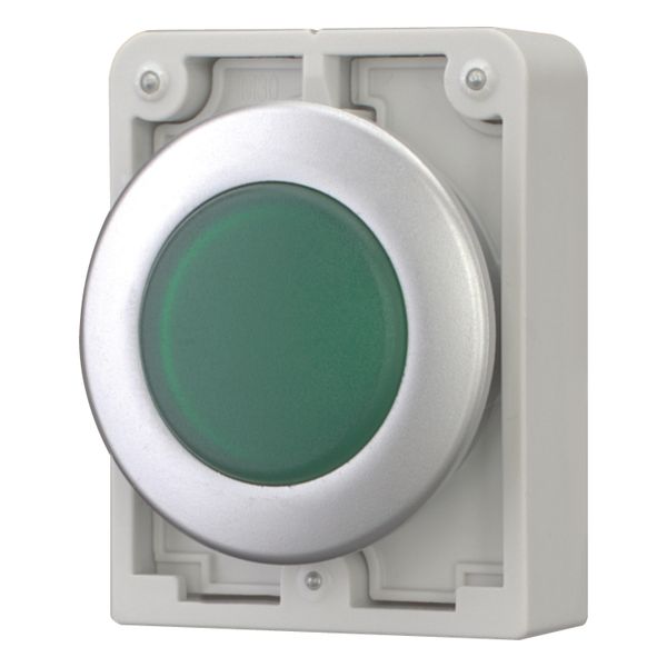 Indicator light, RMQ-Titan, Flat, green, Metal bezel image 2