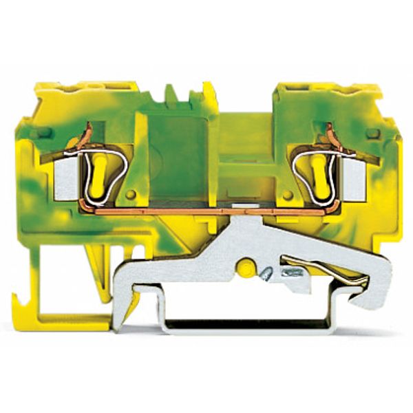 2-conductor ground terminal block 4 mm² side and center marking green- image 2