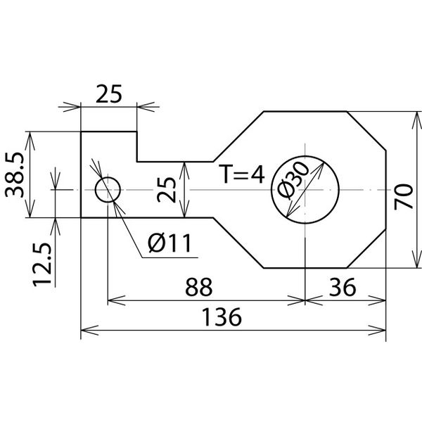 Flat connection bracket IF3 bore diameter d1 30 mm image 2